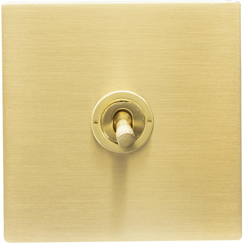 Hamilton 72CT31-K Hartland CFX Satin Brass 1 gang 20AX Intermediate Toggle Satin Brass c/w SB Knurled Toggle