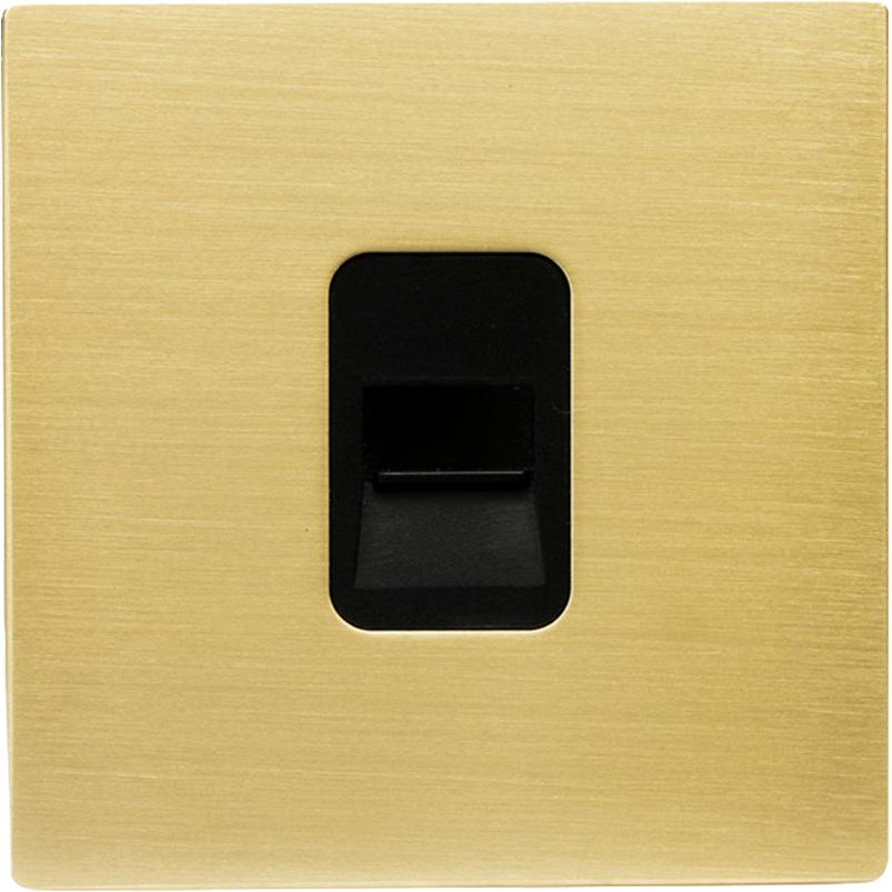 Hamilton 72CTCSB Hartland CFX Satin Brass 1 gang Telephone Slave Black