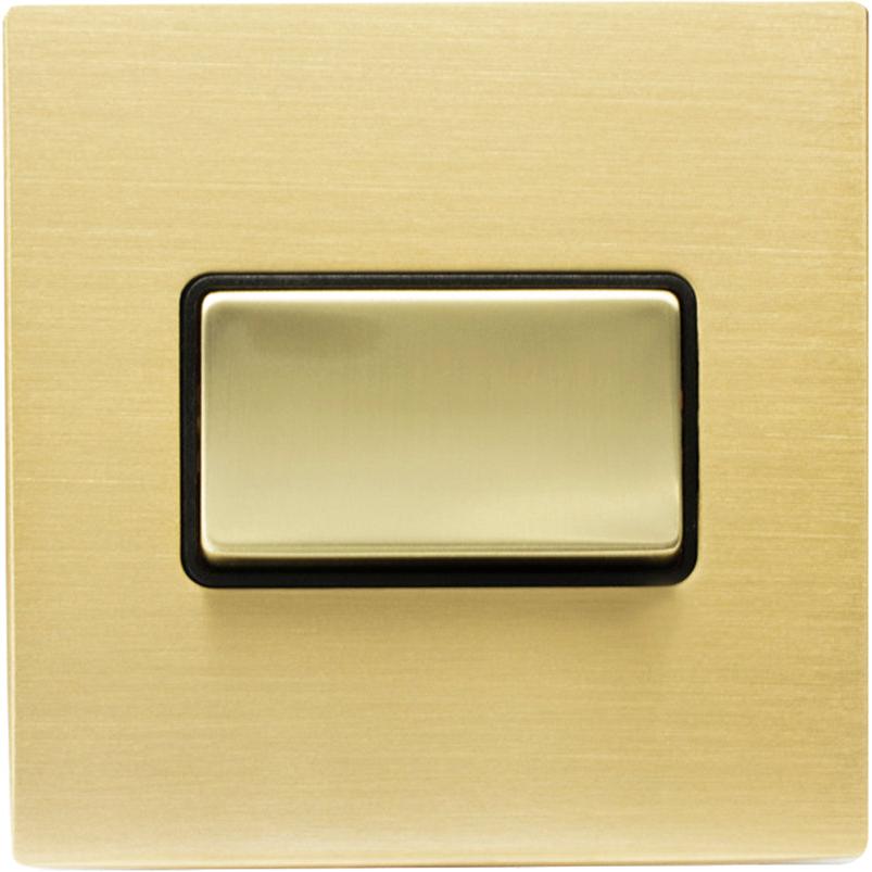 Hamilton 72CTPSB-B Hartland CFX Satin Brass 1 gang 10A Triple Pole Rocker Satin Brass/Black