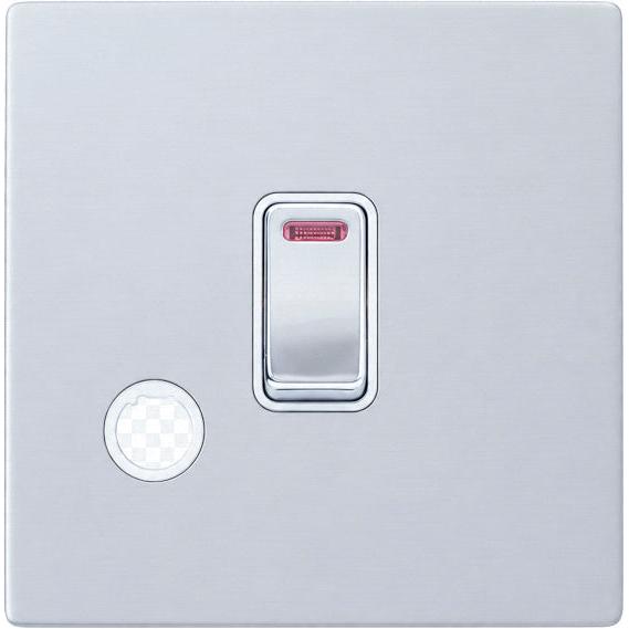 Hamilton 77CDPNCBC-W Hartland CFX Bright Chrome 1 gang 20AX Double Pole Rocker and Neon and Cable Outlet Bright Chrome/White