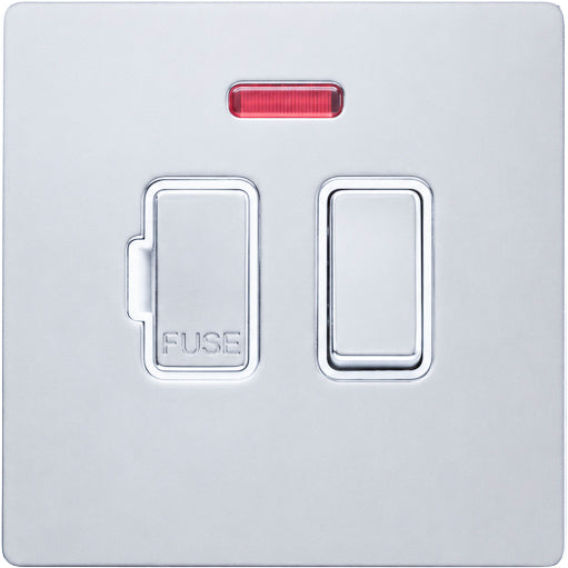 Hamilton 77CSPNBC-W Hartland CFX Bright Chrome 1 gang 13A Double Pole Fused Spur and Neon Bright Chrome/White