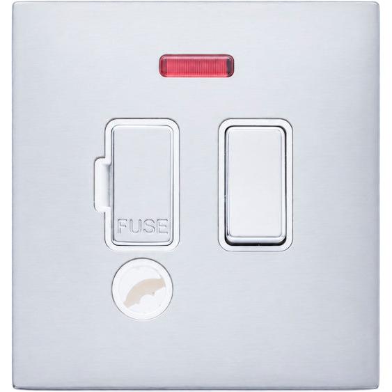Hamilton 77CSPNCBC-W Hartland CFX Bright Chrome 1 gang 13A Double Pole Fused Spur and Neon & Cable Outlet Bright Chrome/White