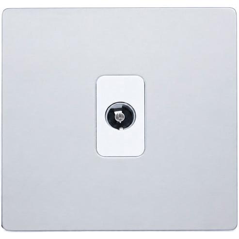 Hamilton 77CTVIW Hartland CFX Bright Chrome 1 gang Isolated TV 1in/1out White