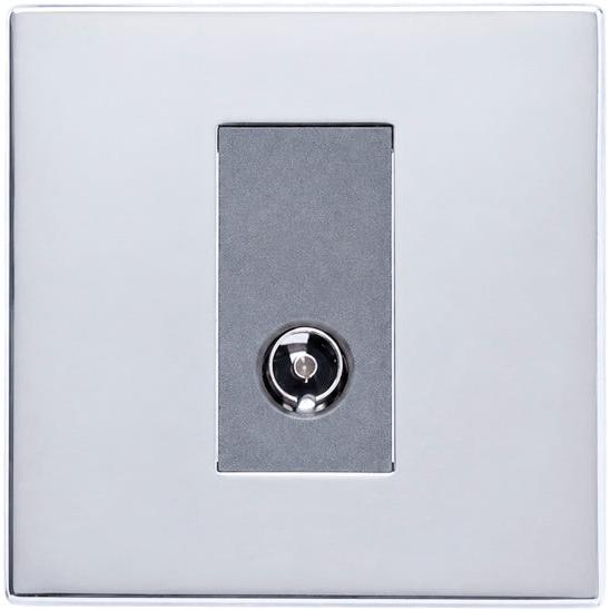 Hamilton 77CTVQG Hartland CFX Bright Chrome 1 gang Non-Isolated Television 1in/1out Quartz Grey