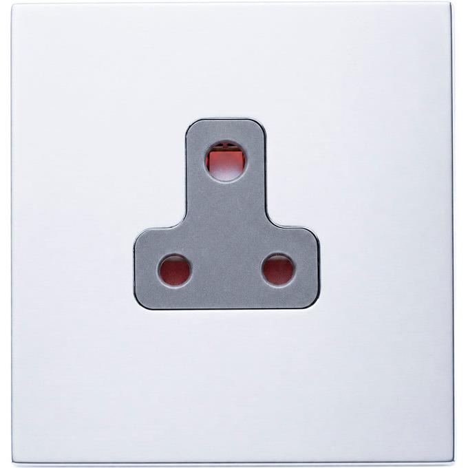Hamilton 77CUS5QG Hartland CFX Bright Chrome 1 gang 5A Unswitched Socket Quartz Grey