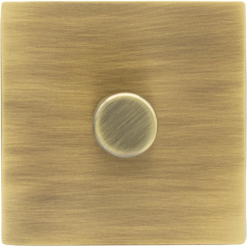 Hamilton 79C1XLEDITB250-C Hartland CFX Antique Brass 1g 250W LED 2 Way Push On/Off Rotary Dimmer Antique Brass c/w AB Classic Knob