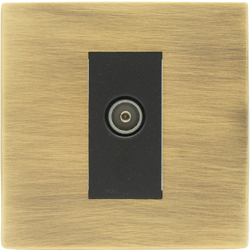 Hamilton 79CDTVFB Hartland CFX Antique Brass 1 gang Non-Isolated TV (Female) (DAB Compatible) Black
