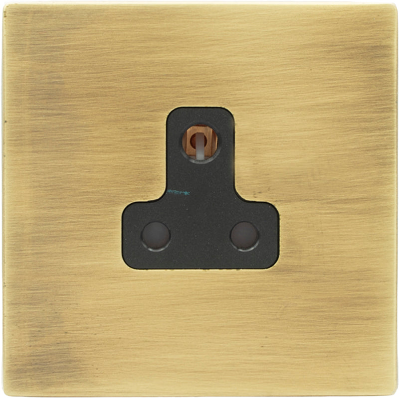 Hamilton 79CUS5B Hartland CFX Antique Brass 1 gang 5A Unswitched Socket Black