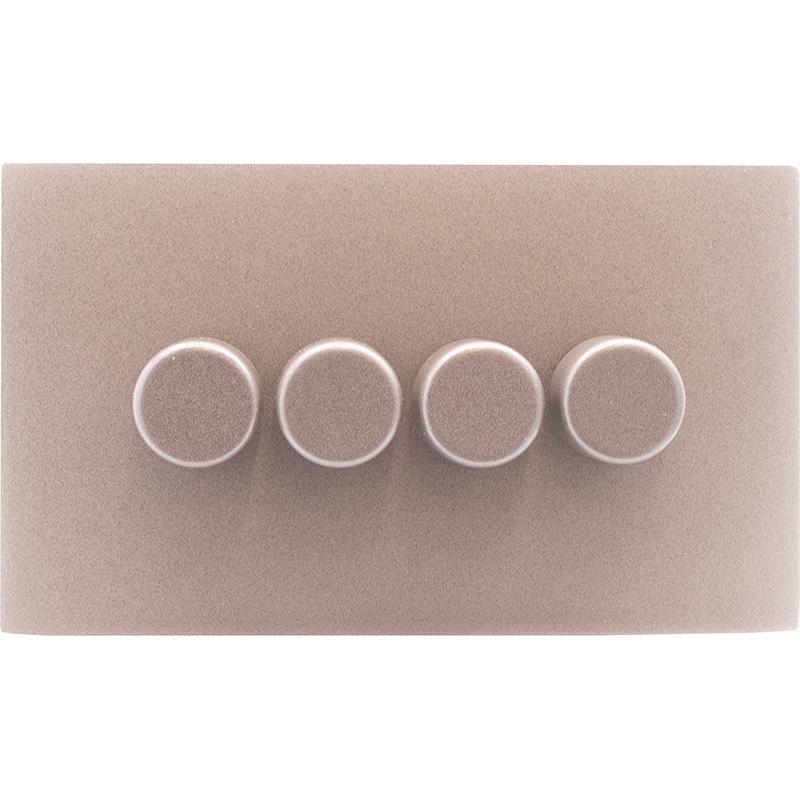 Hamilton 7BGC4XLEDITB250-C Hartland CFX Bassalt Gray 4g 250W LED 2 Way Push On/Off Rotary Dimmer Bassalt Gray per gang c/w BG Classic Knob