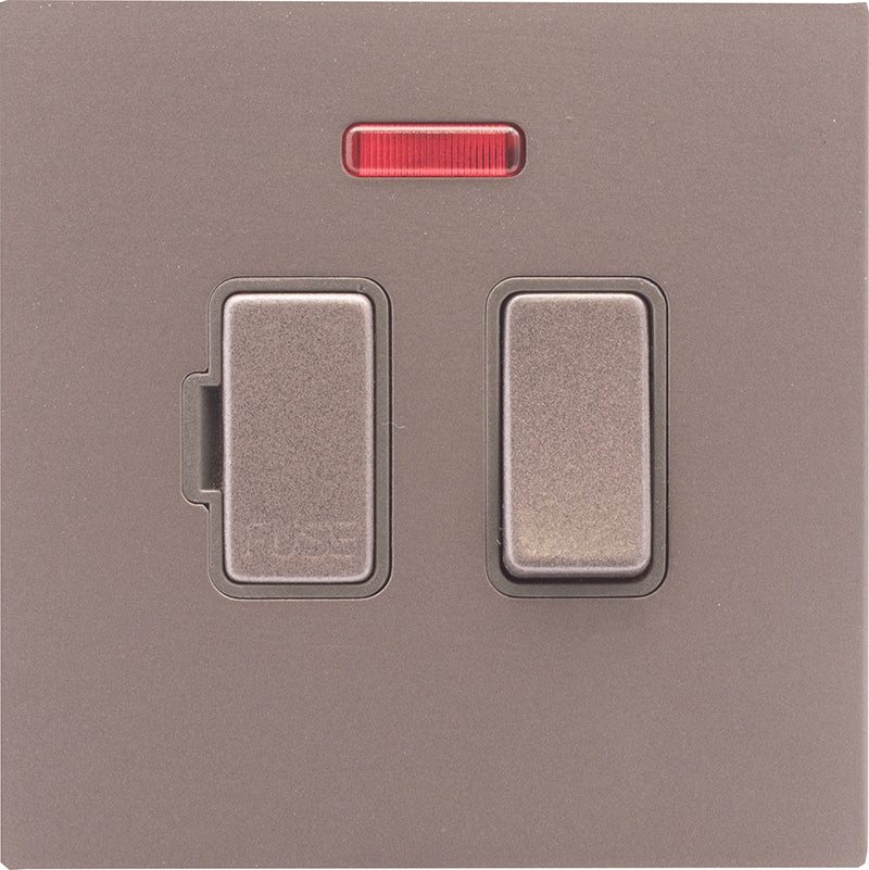 Hamilton 7BGCSPNBG-QG Hartland CFX Basalt Gray 1 gang 13A Double Pole Fused Spur and Neon Basalt Gray/Quartz Grey