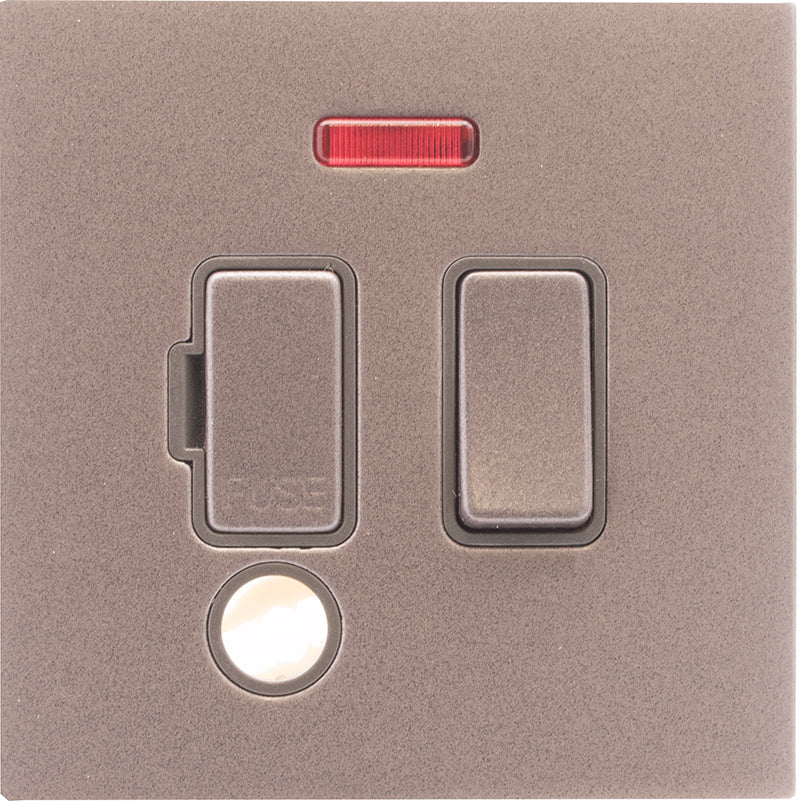 Hamilton 7BGCSPNCBG-QG Hartland CFX Bassalt Gray 1 gang 13A Double Pole Fused Spur and Neon & Cable Outlet Bassalt Gray/Quartz Grey