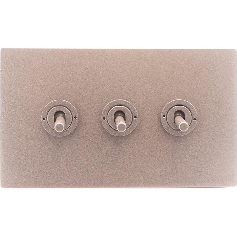 Hamilton 7BGCT23-3 Hartland CFX Bassalt Gray 3 gang 20AX 2 Way Toggle Bassalt Gray c/w BG 3Line Toggle