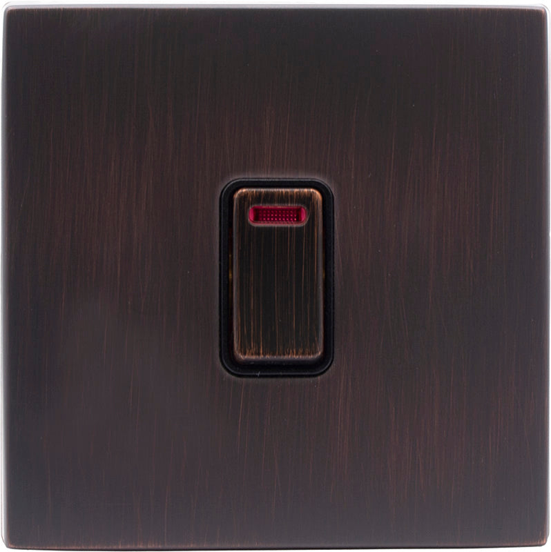 Hamilton 7EBCDPNEB-B Hartland CFX Etrium Bronze 1 gang 20AX Double Pole Rocker and Neon Etrium Bronze/Black