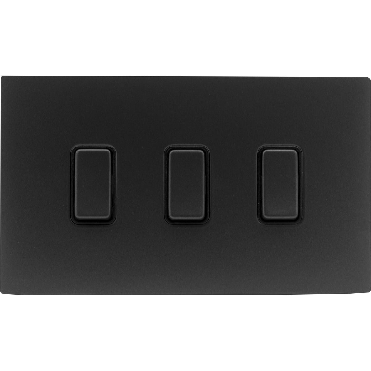Hamilton 7MBCR232BL-B Hartland CFX Matt Black 3 gang 20AX 2 Way FL Rocker Matt Black/Black