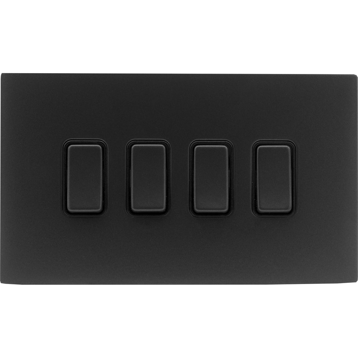 Hamilton 7MBCR242BL-B Hartland CFX Matt Black 4 gang 20AX 2 Way FL Rocker Matt Black/Black