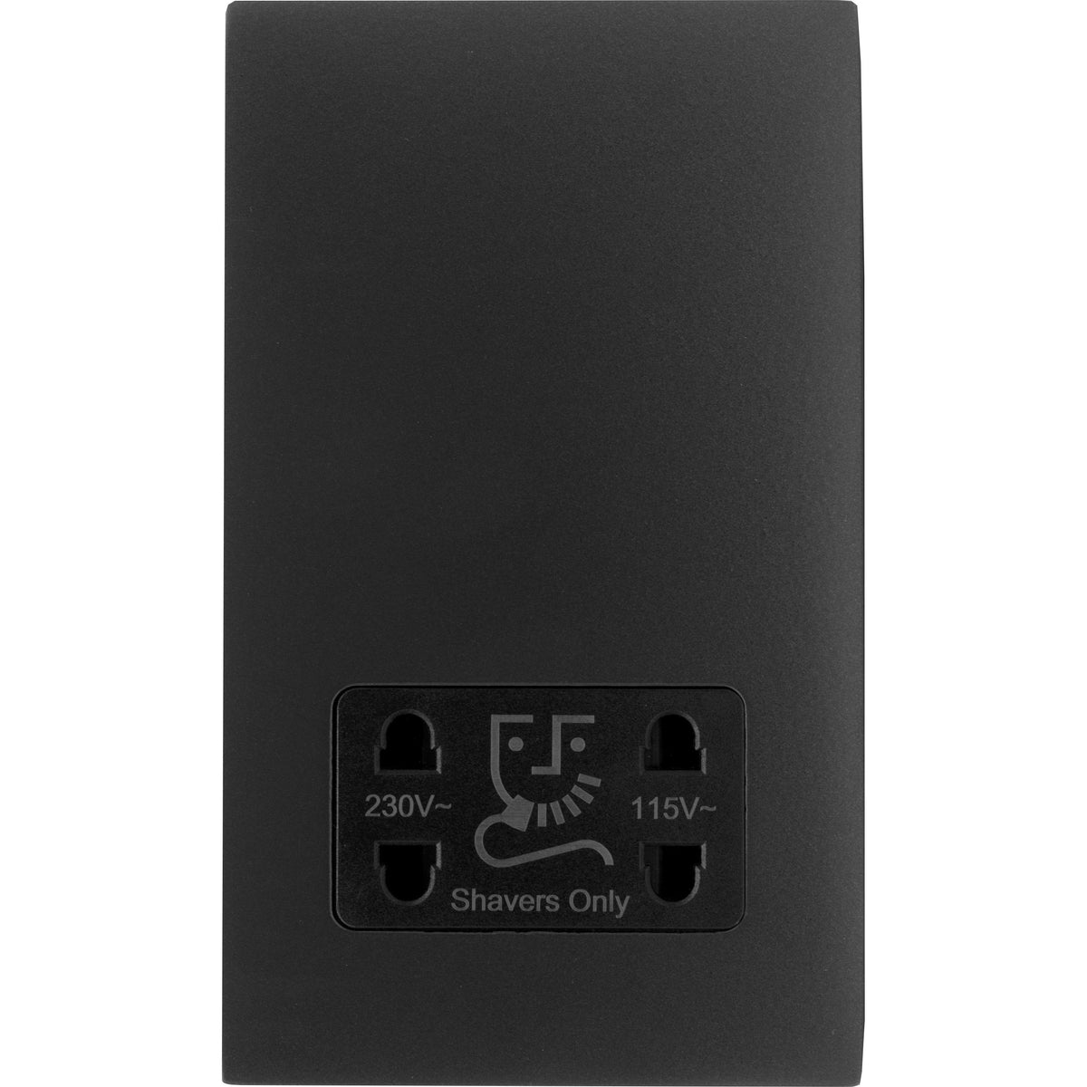 Hamilton 7MBCSHSB Hartland CFX Matt Black Shaver Dual Voltage Unswitched Socket (Vertically Mounted) Black