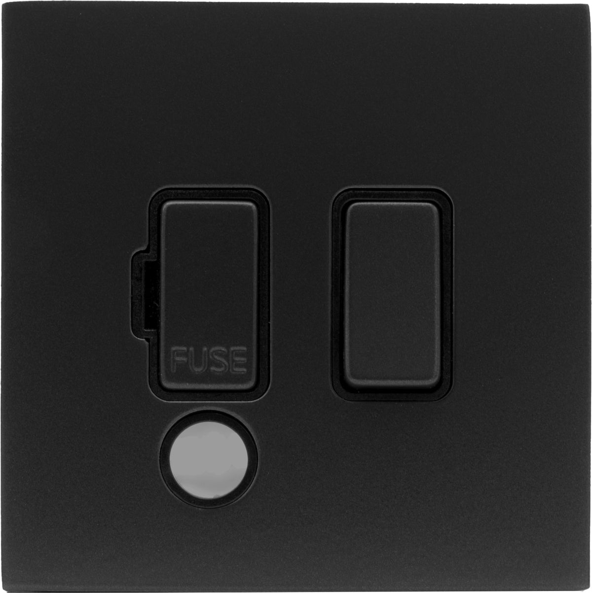 Hamilton 7MBCSPCBL-B Hartland CFX Matt Black 1 gang 13A Double Pole Fused Spur and Cable Outlet Matt Black/Black