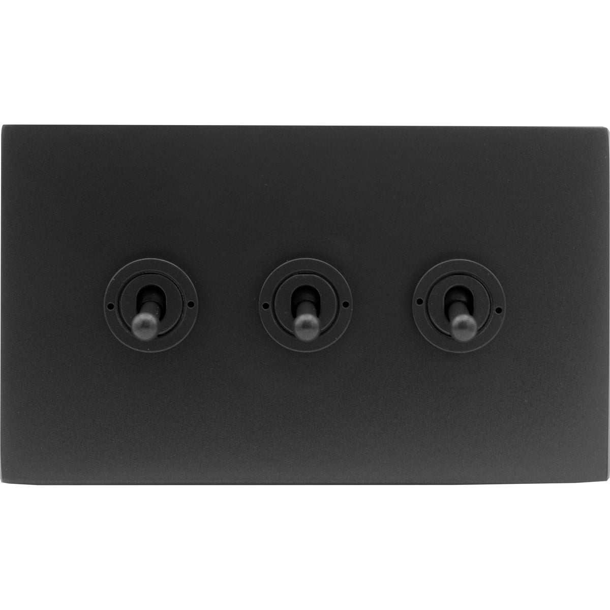 Hamilton 7MBCT23-C Hartland CFX Matt Black 3 gang 20AX 2 Way Toggle Matt Black c/w MB Classic Toggle