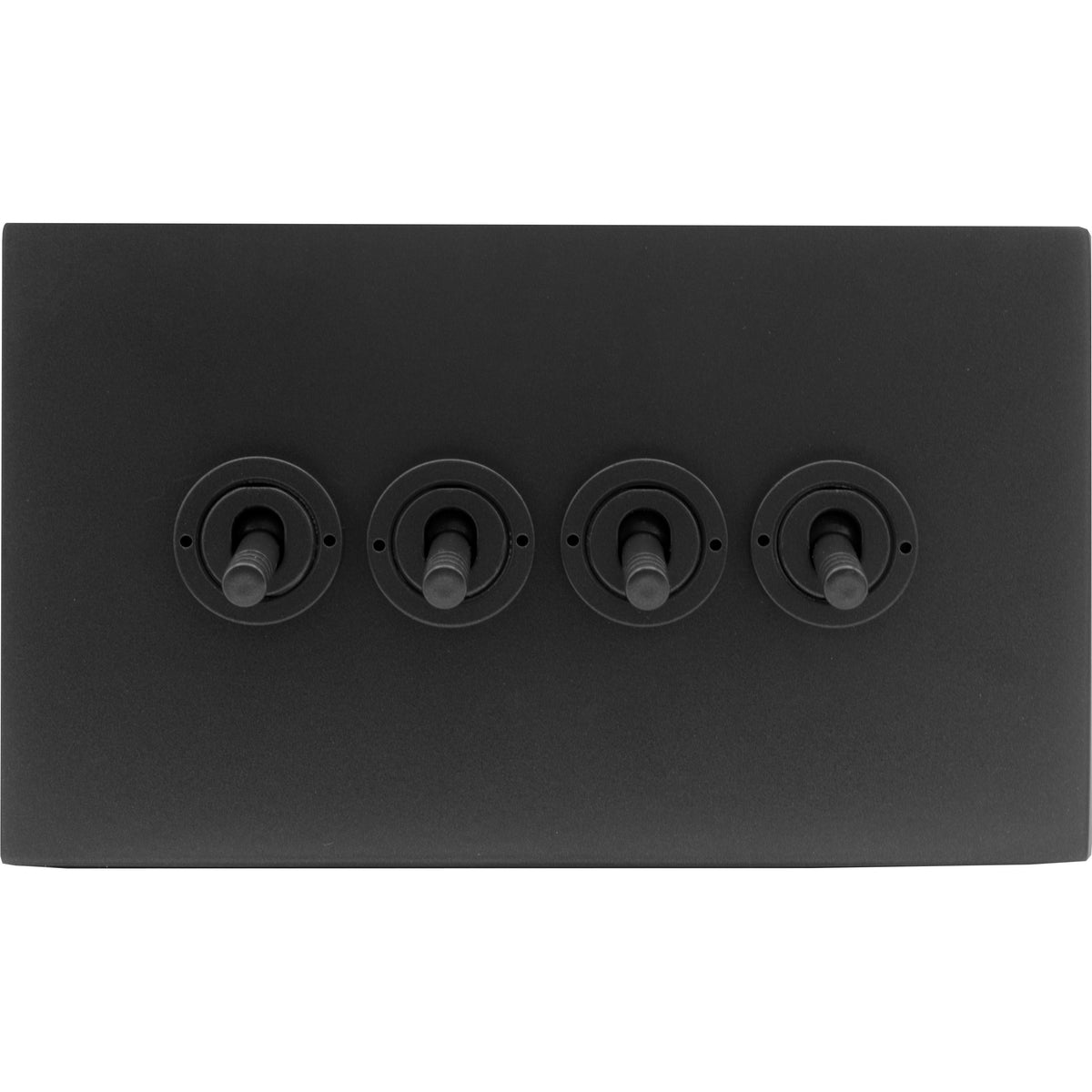 Hamilton 7MBCT24-3 Hartland CFX Matt Black 4 gang 20AX 2 Way Toggle Matt Black c/w MB 3Line Toggle