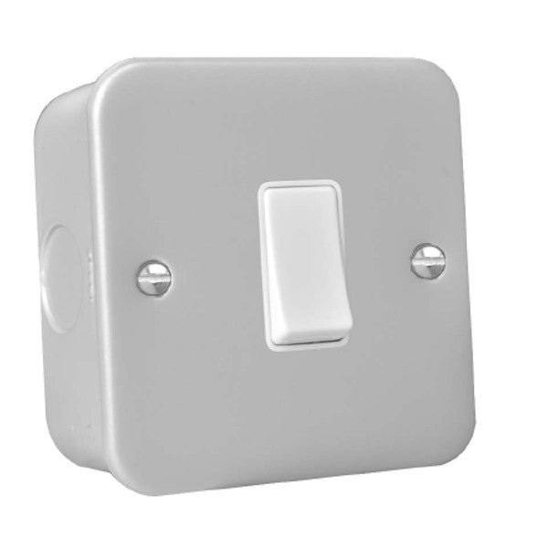 Hamilton MCR21WH-W Metal Clad 1 Gang 2 Way Switch