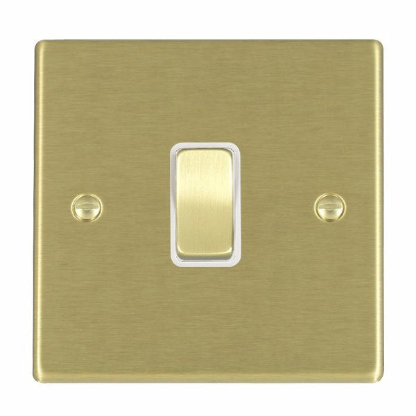Hartland 72R31SB-W 1 gang 10AX Intermediate Rocker Satin Brass with Satin Brass/White Inserts