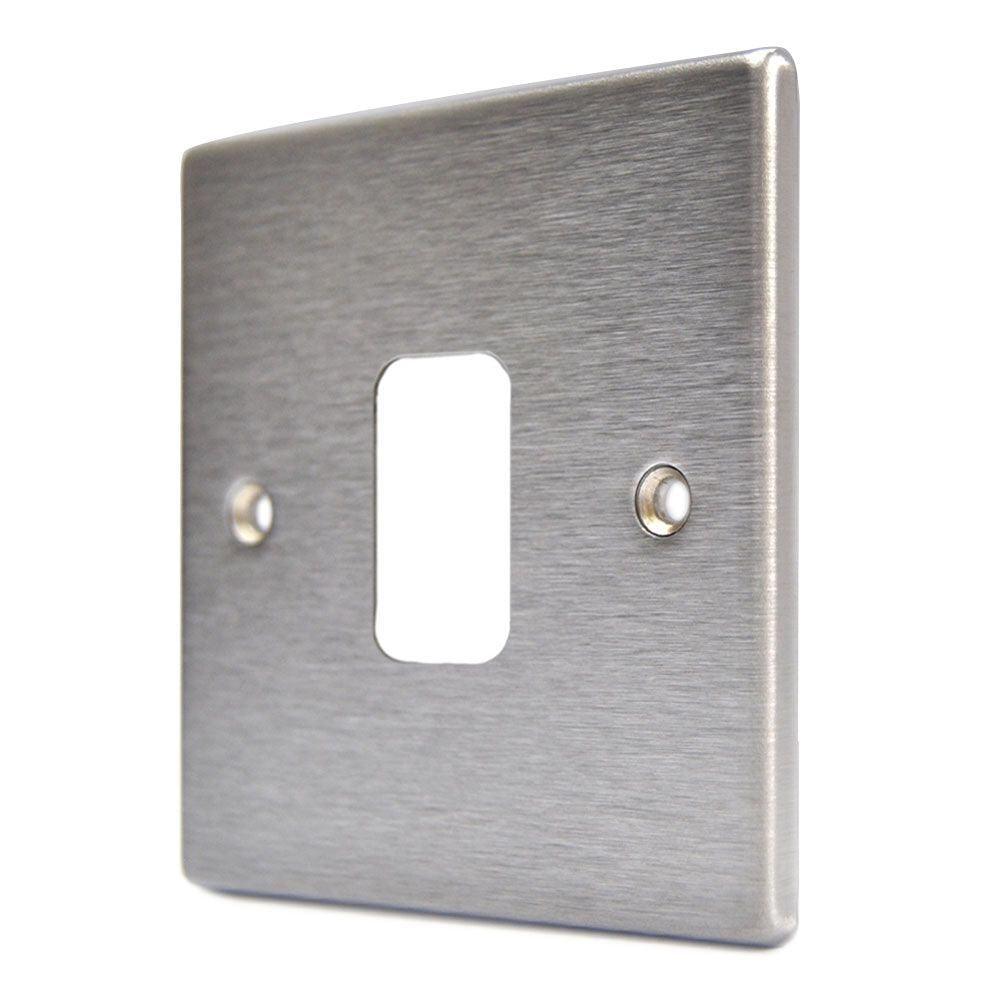 Hartland 741GPFL 1 gang Grid Fix Front Loading Aperture Plate with Grid Satin Steel