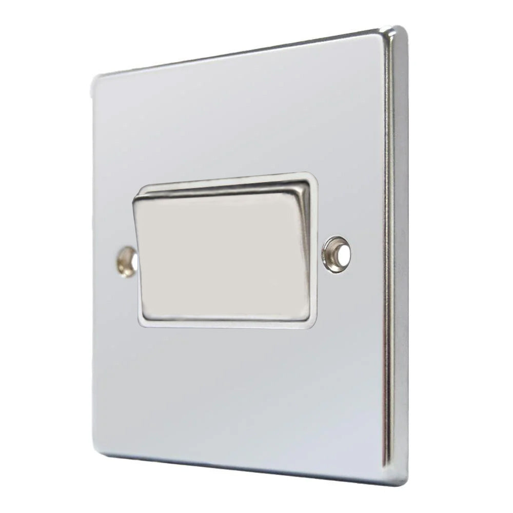 Hartland 77TPBC-W 1 gang 10A Triple Pole Rocker Bright Chrome with Bright Chrome/White Inserts