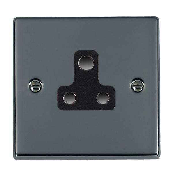 Hartland 78US5B 1 gang 5A Unswitched Socket Black Nickel with Black Inserts