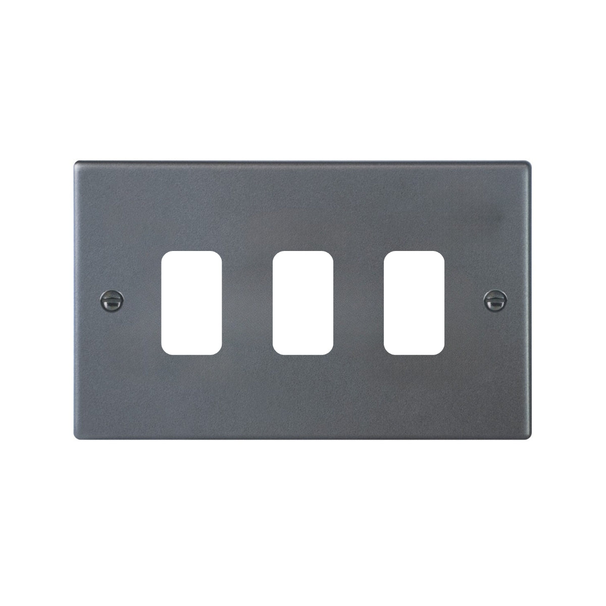 Hartland 7A3GPFL 3 gang Grid Fix Front Loading Aperture Plate with Grid Anthra Gray
