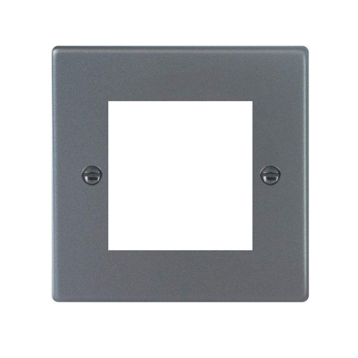 Hartland 7AEURO2 2 gang EuroFix 50x50mm Apertured Plate with Grid Anthra Gray