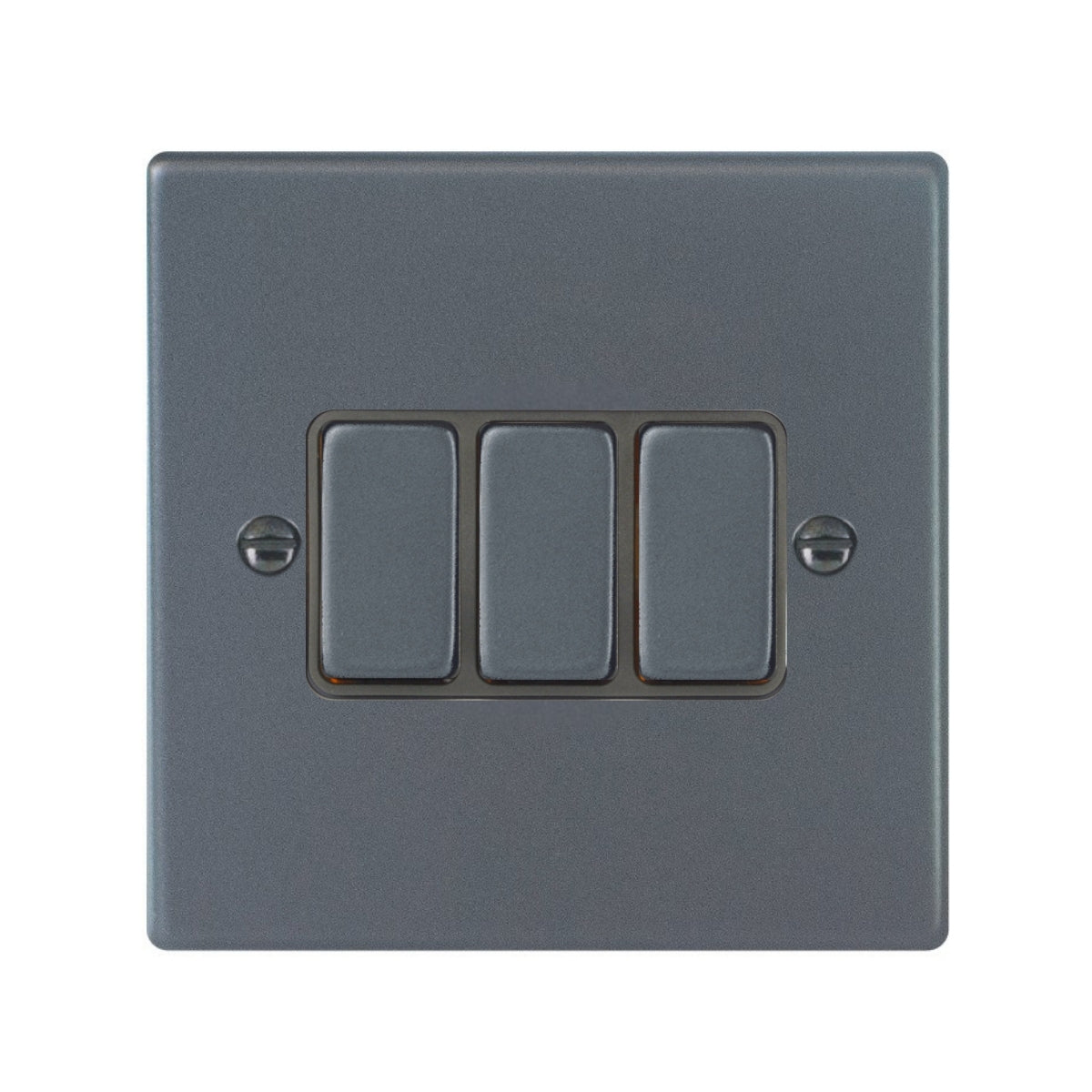 Hartland 7AR23GA-QG 3 gang 10AX 2 Way Rocker Anthra Gray with Anthra Gray/Quartz Grey Inserts