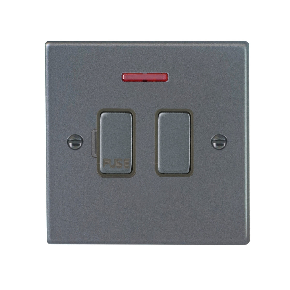 Hartland 7ASPNGA-QG 1 gang 13A Double Pole Fused Spur + Neon Anthra Gray with Anthra Gray/Quartz Grey Inserts