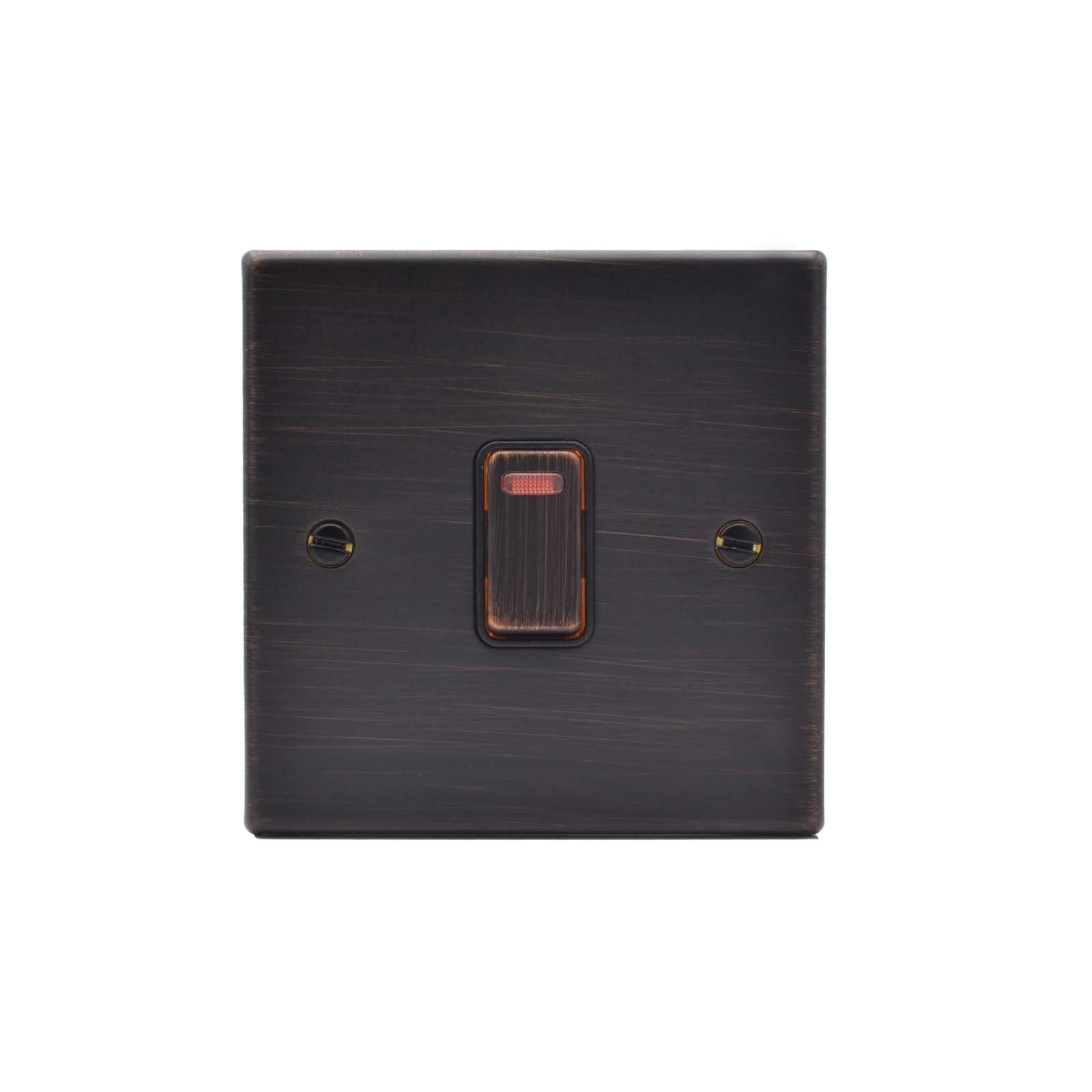 Hartland 7EBDPNEB-B 1 gang 20AX Double Pole Rocker + Neon Etrium Bronze with Etrium Bronze/Black Inserts