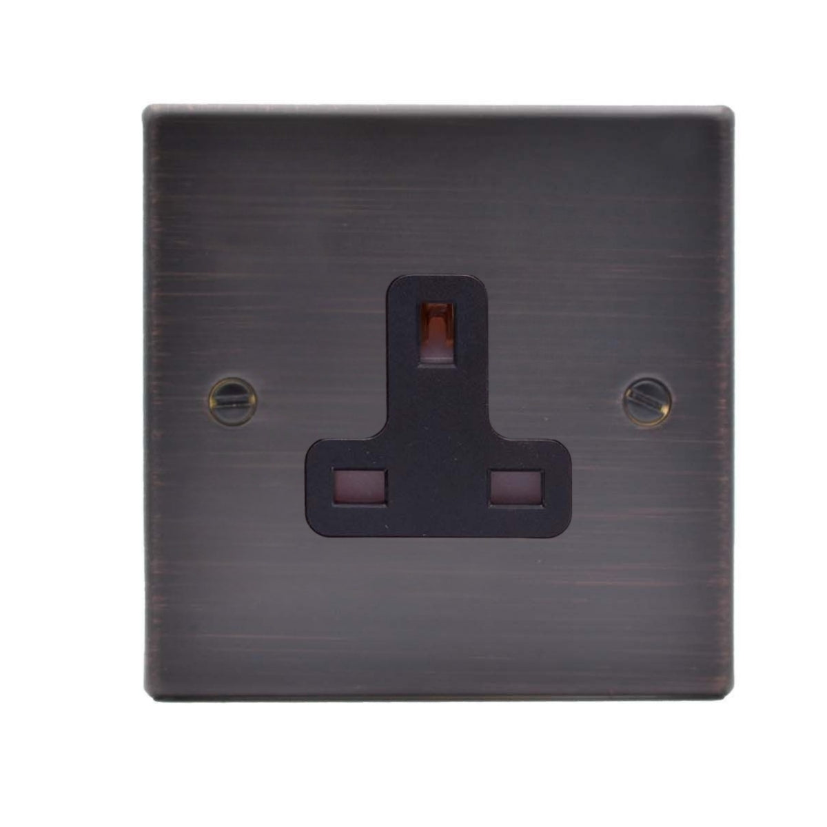 Hartland 7EBUS13B 1 gang 13A Unswitched Socket Etrium Bronze with Black Inserts