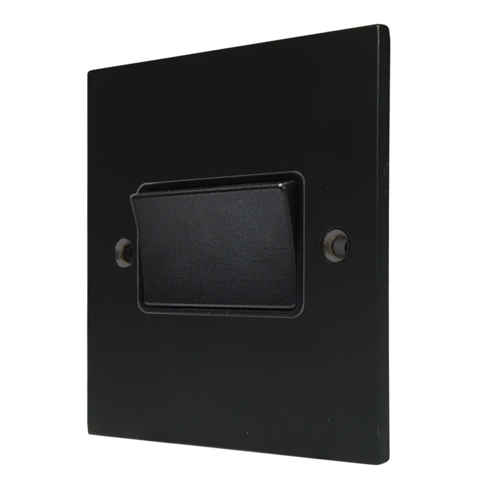 Hartland 7MBTPBL-B 1 gang 10A Triple Pole Rocker Matt Black with Black/Black Inserts