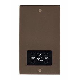 Hartland 7RBSHSB Shaver Dual Voltage Unswitched Socket (Vertically Mounted) Richmond Bronze with Black Inserts