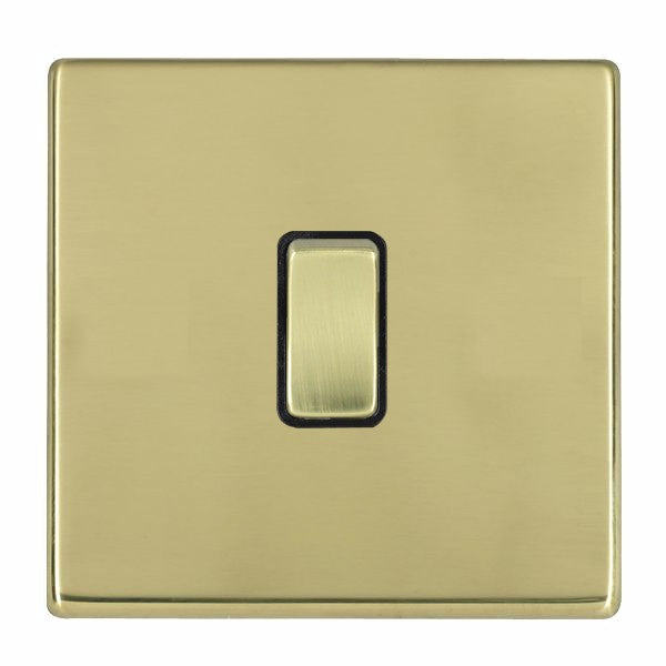 Hartland G2 7G21R21PB-B 1 gang 10AX 2 Way Rocker Polished Brass with Polished Brass/Black Inserts