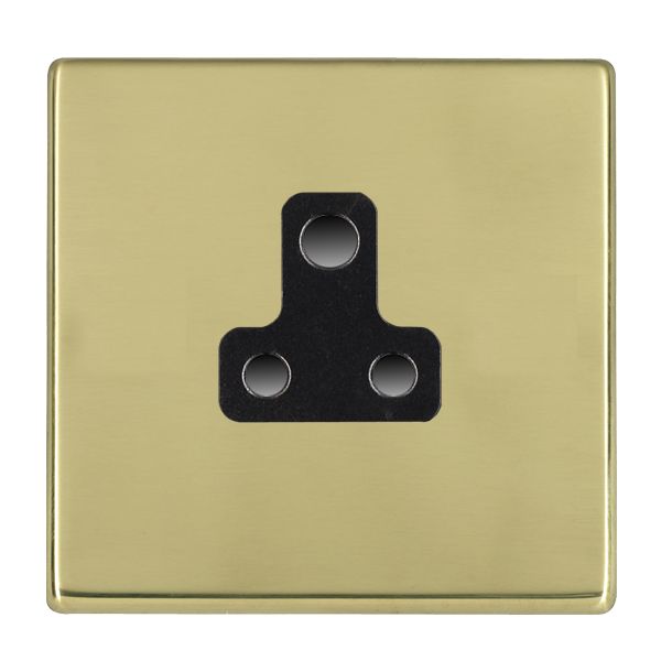 Hartland G2 7G21US5B 1 gang 5A Unswitched Socket Polished Brass with Black Inserts