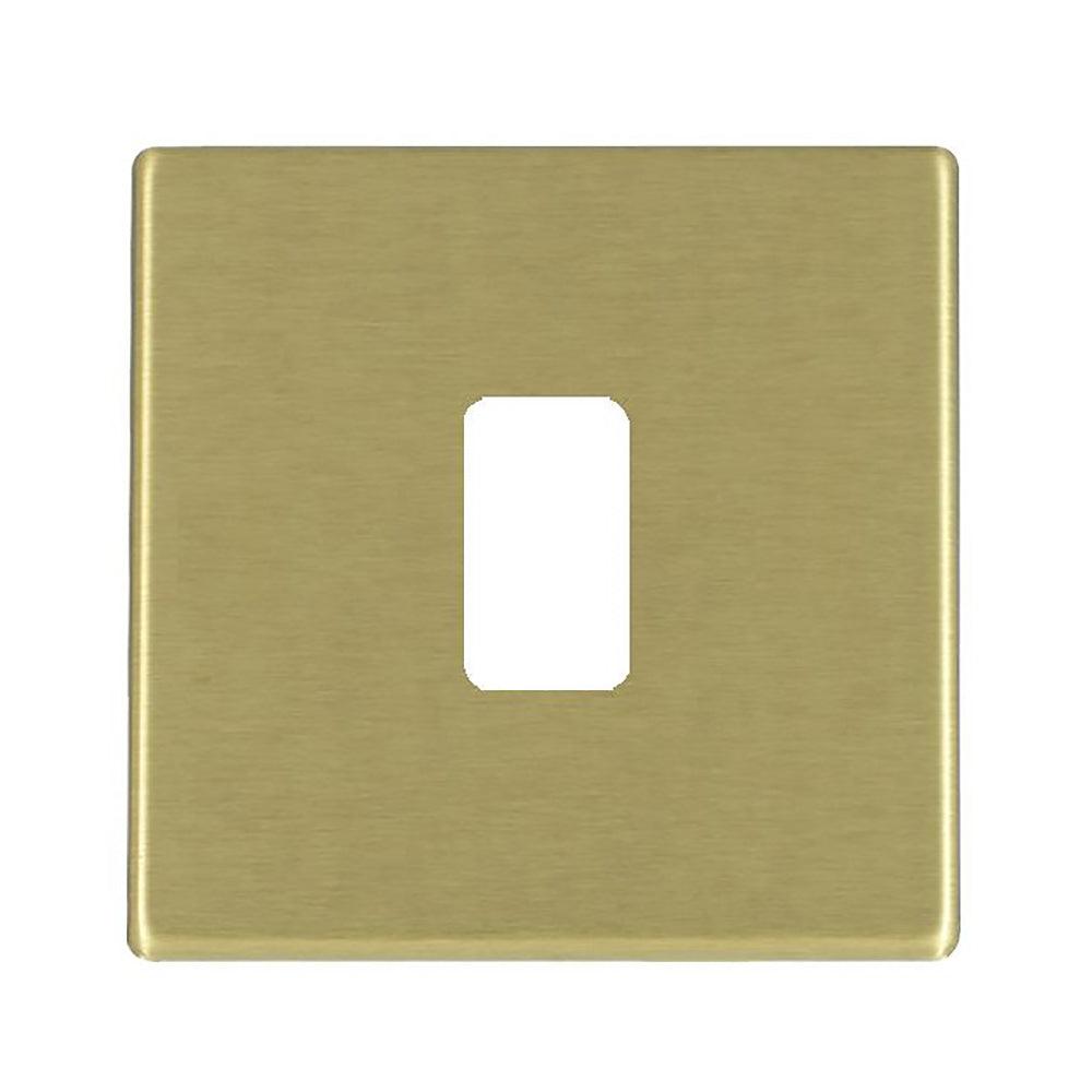 Hartland G2 7G221MFL 1 Module Front Loading Aperture Plate with Grid and Gasket Satin Brass