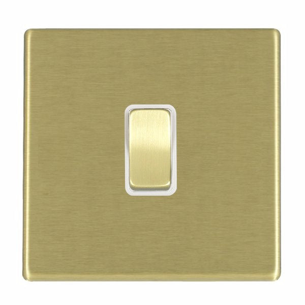 Hartland G2 7G22RRTSB-W 1 gang 10AX Push To Make Retractive Rocker Satin Brass with Satin Brass/White Inserts