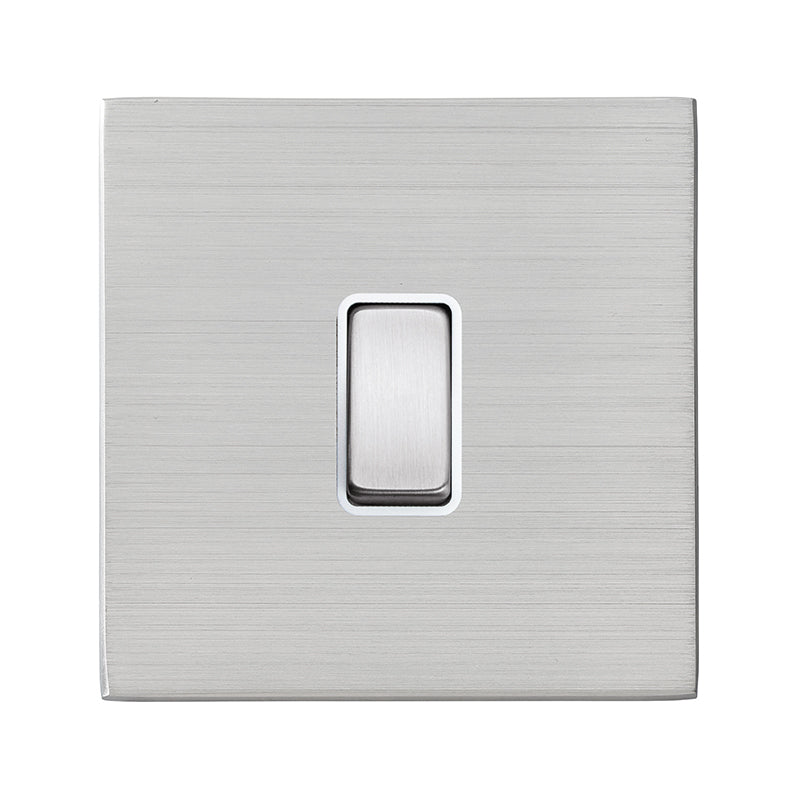 Hartland G2 7G24R21SS-W 1 gang 10AX 2 Way Rocker Satin Steel with Satin Steel/White Inserts