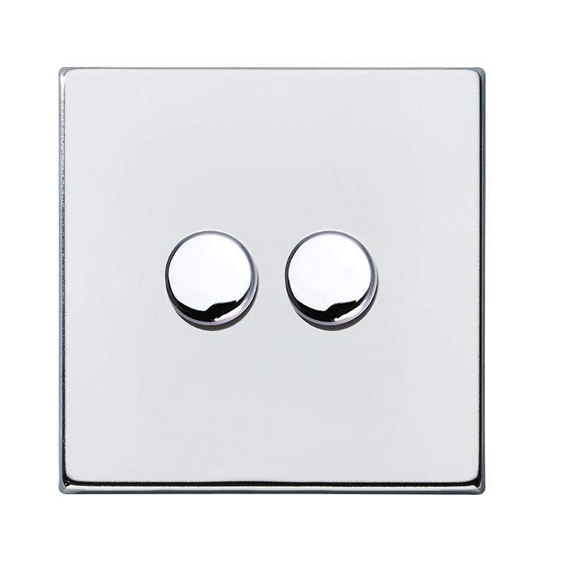 Hartland G2 7G272XL-SD250MW 1 gang 250W/VA Wi-Fi Rotary Master LED Trailing Edge Dimmer Bright Chrome with Bright Chrome Inserts