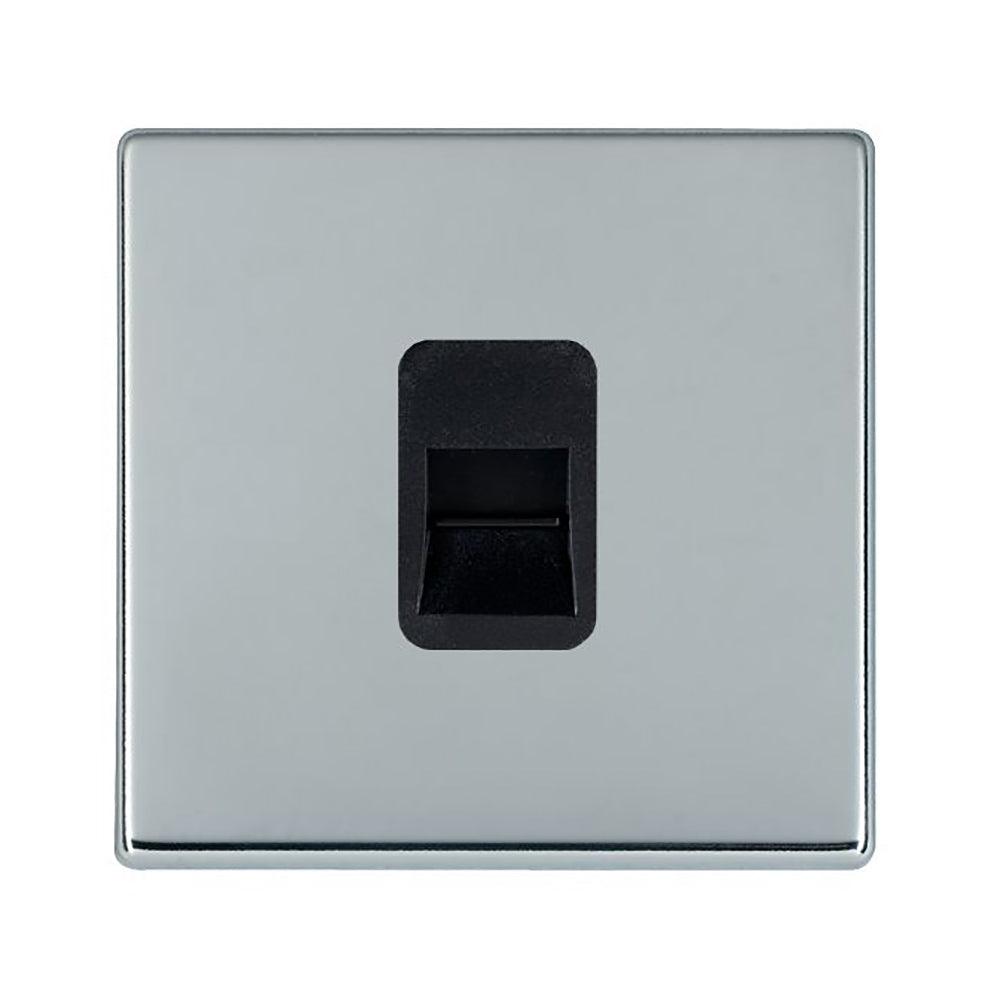 Hartland G2 7G27TCSB 1 gang Telephone Slave Bright Chrome with Black Inserts