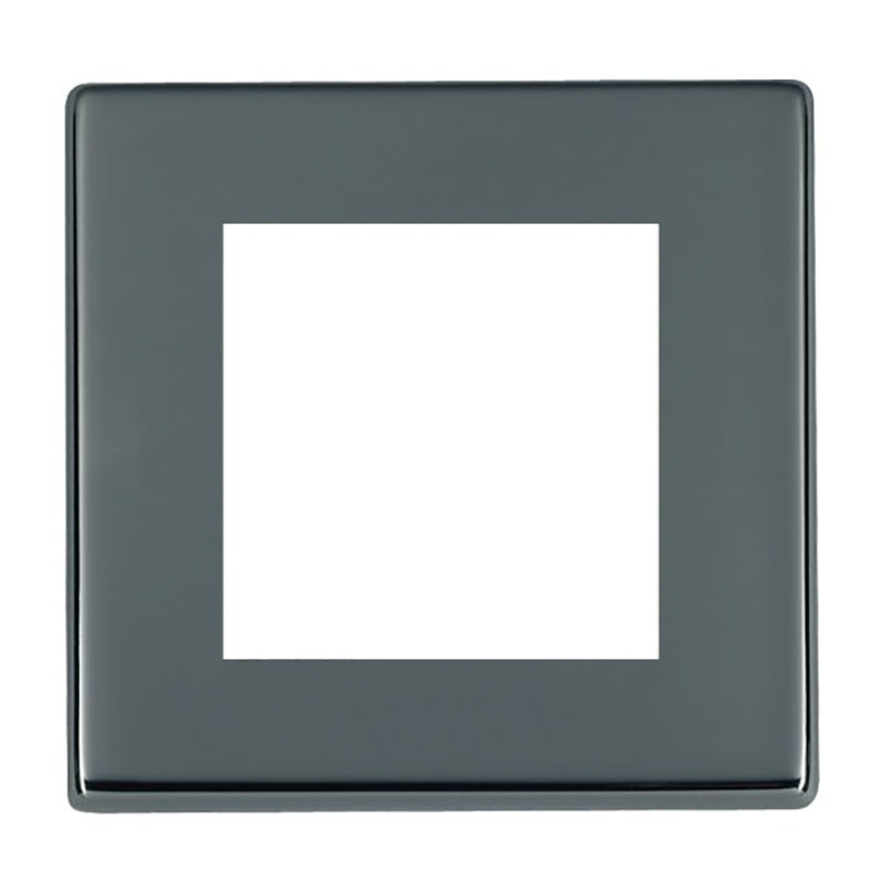 Hartland G2 7G28EURO2 2 gang EuroFix 50x50mm Apertured Plate with Grid Black Nickel