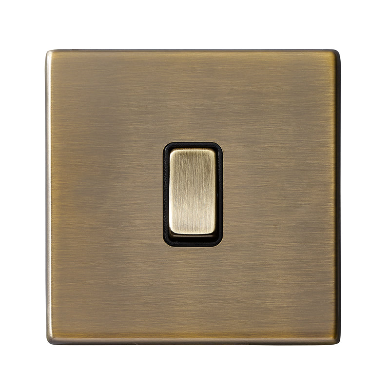 Hartland G2 7G29R21AB-B 1 gang 10AX 2 Way Rocker Antique Brass with Antique Brass/Black Inserts