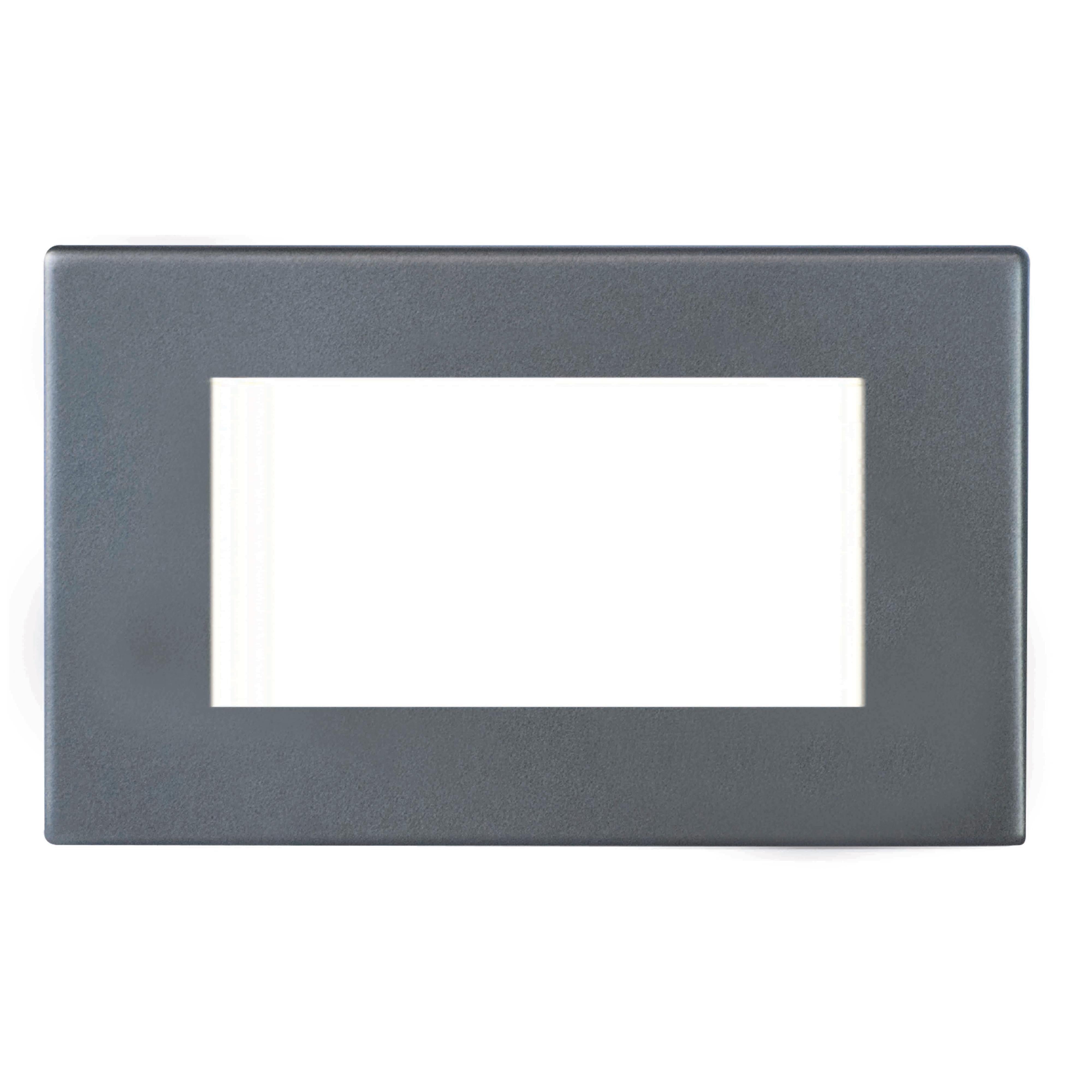 Hartland G2 7G2AEURO4 4 gang EuroFix 100x50mm Apertured Plate with Grid Anthra Gray