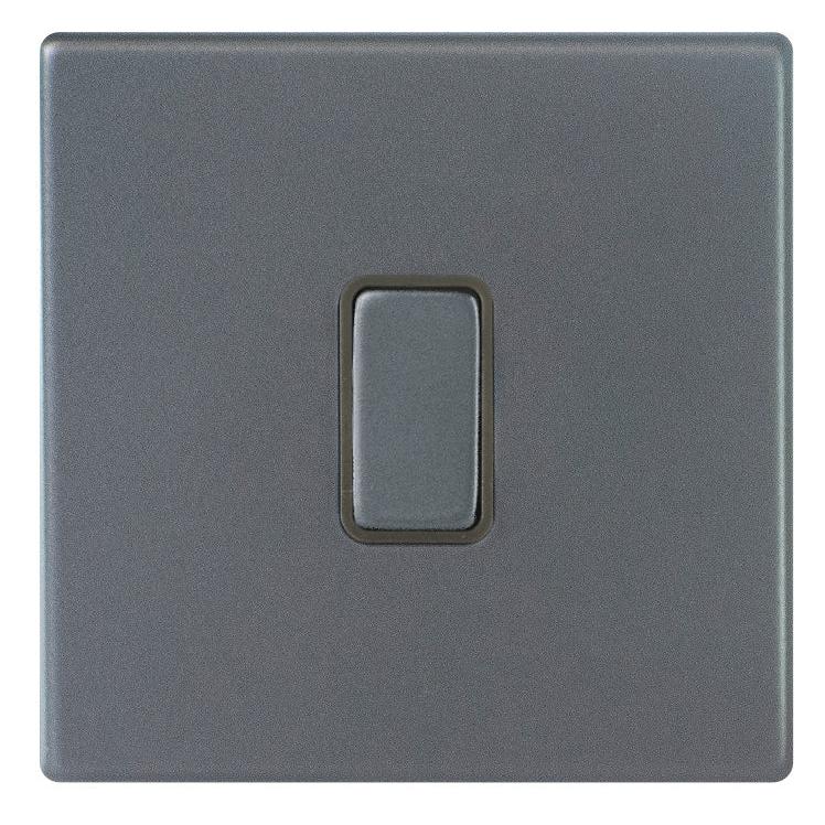 Hartland G2 7G2ARRTGA-QG 1 gang 10AX Push To Make Retractive Rocker Anthra Gray with Anthra Gray/Quartz Grey Inserts