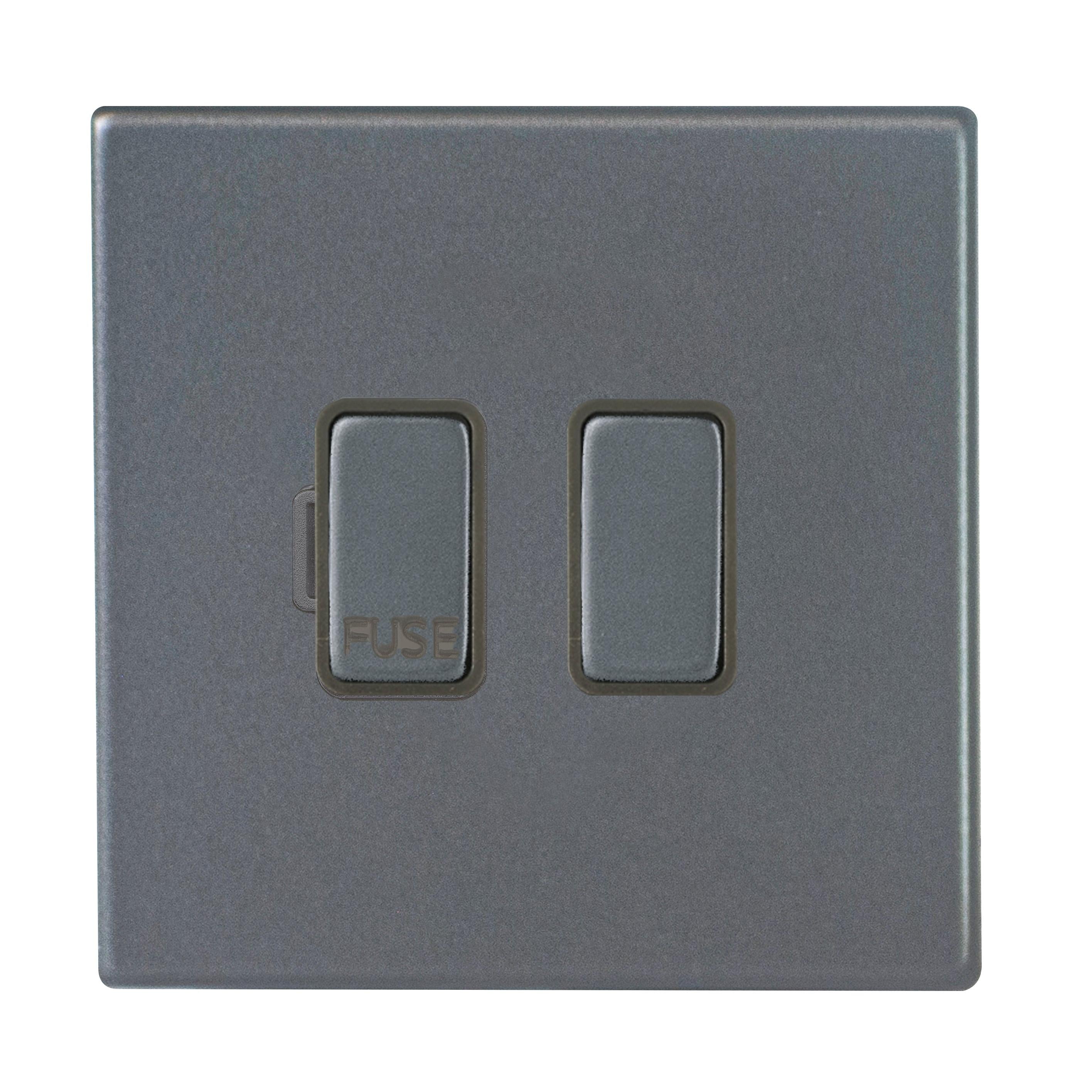 Hartland G2 7G2ASPGA-QG 1 gang 13A Double Pole Fused Spur Anthra Gray with Anthra Gray/Quartz Grey Inserts