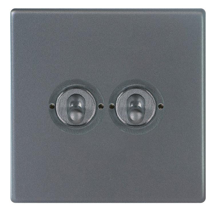 Hartland G2 7G2AT22 2 gang 20AX 2 Way FL Toggle Anthra Gray with Anthra Gray Inserts