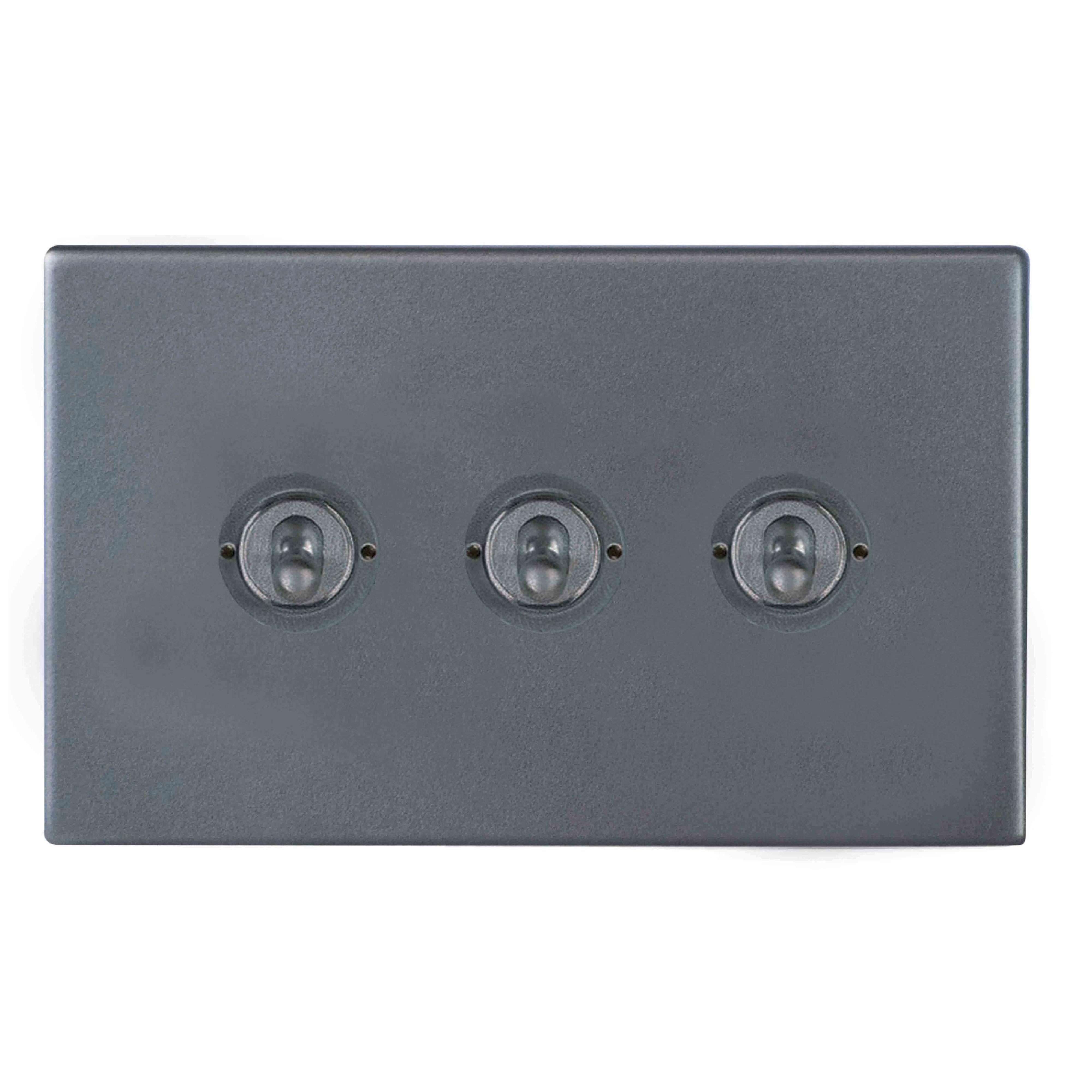 Hartland G2 7G2AT23 3 gang 20AX 2 Way FL Toggle Anthra Gray with Anthra Gray Inserts